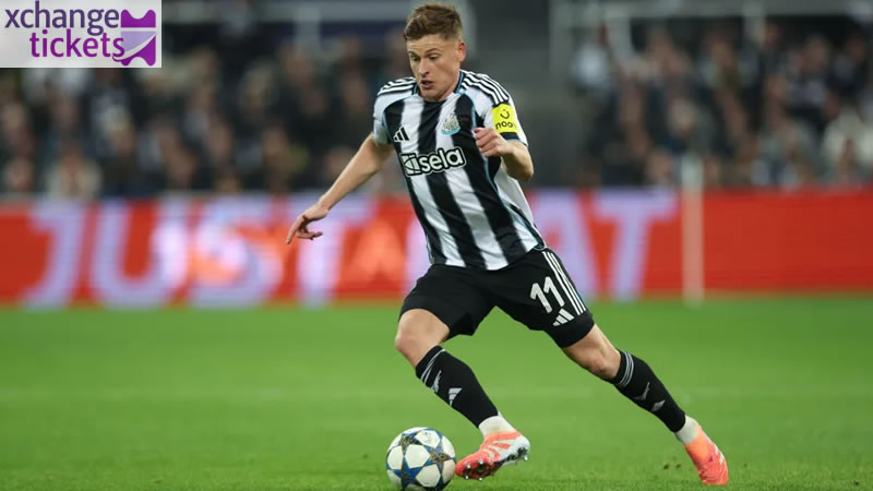 Harvey Barnes playing for Newcastle United, potential England vs Japan and England vs Uruguay squad member
