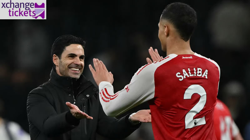 Mikel Arteta and William Saliba high-fiving